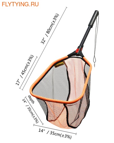 8FANS & Black Paw 81541  Floating Foldable Fishing Net Orange (,  1)