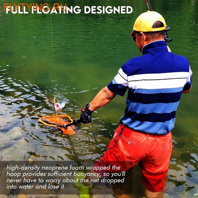 8FANS & Black Paw 81541  Floating Foldable Fishing Net Orange (,  5)